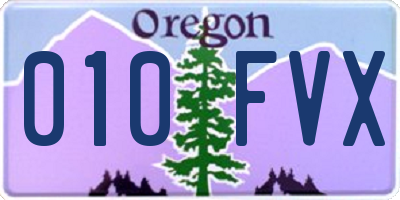 OR license plate 010FVX