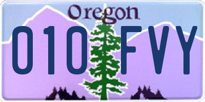 OR license plate 010FVY