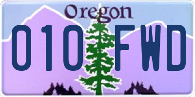 OR license plate 010FWD