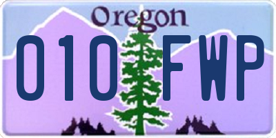 OR license plate 010FWP