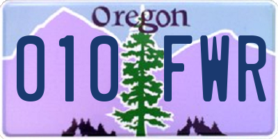 OR license plate 010FWR