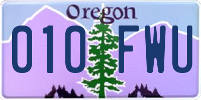 OR license plate 010FWU