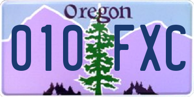 OR license plate 010FXC