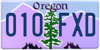 OR license plate 010FXD
