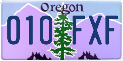 OR license plate 010FXF