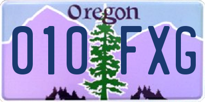 OR license plate 010FXG