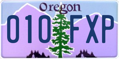 OR license plate 010FXP