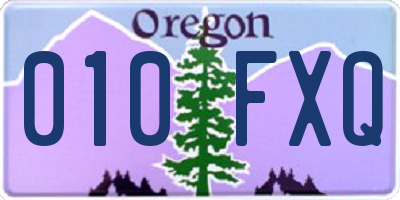 OR license plate 010FXQ