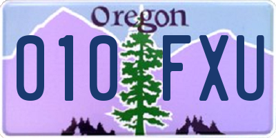 OR license plate 010FXU
