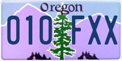 OR license plate 010FXX