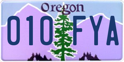 OR license plate 010FYA