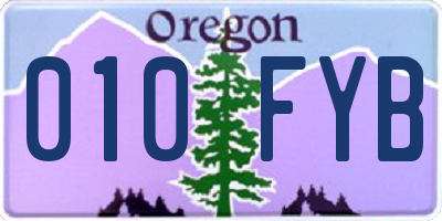 OR license plate 010FYB