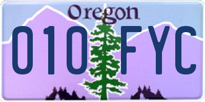 OR license plate 010FYC