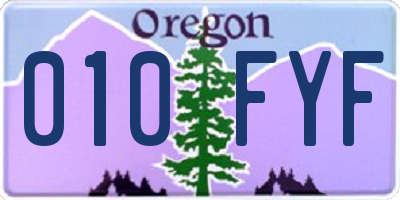OR license plate 010FYF