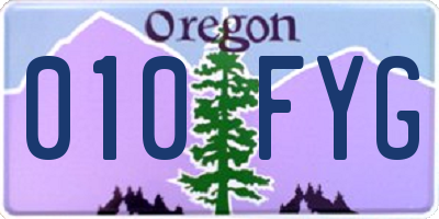 OR license plate 010FYG