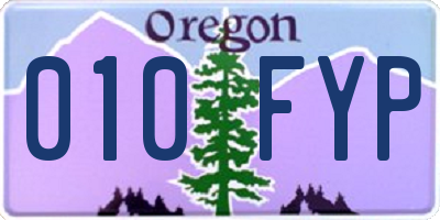 OR license plate 010FYP