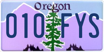 OR license plate 010FYS
