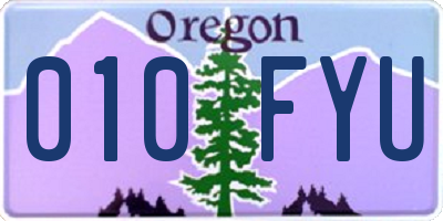 OR license plate 010FYU