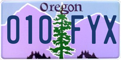 OR license plate 010FYX