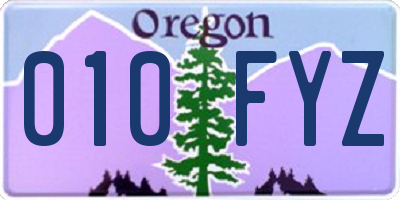 OR license plate 010FYZ