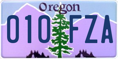 OR license plate 010FZA