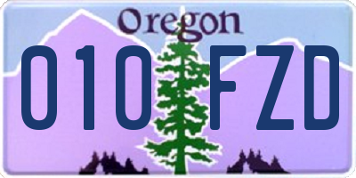 OR license plate 010FZD