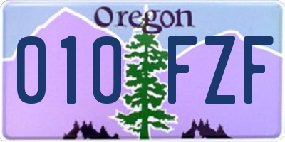 OR license plate 010FZF