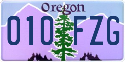 OR license plate 010FZG