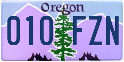 OR license plate 010FZN