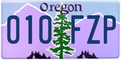 OR license plate 010FZP