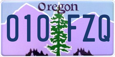 OR license plate 010FZQ