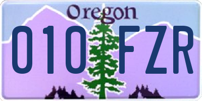 OR license plate 010FZR