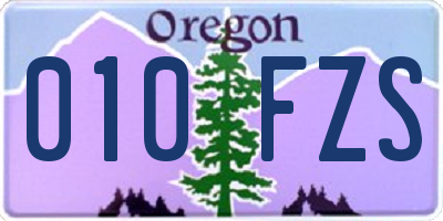 OR license plate 010FZS
