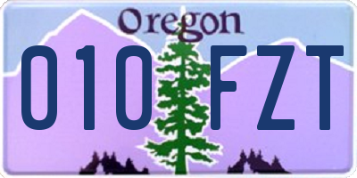 OR license plate 010FZT