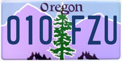 OR license plate 010FZU