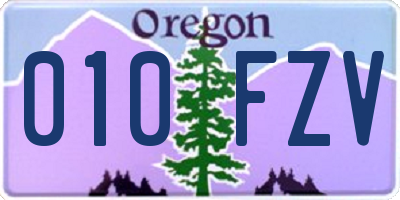 OR license plate 010FZV