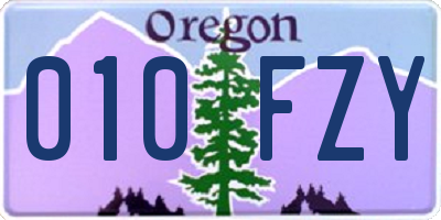 OR license plate 010FZY