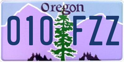 OR license plate 010FZZ
