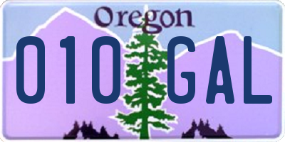OR license plate 010GAL