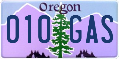OR license plate 010GAS