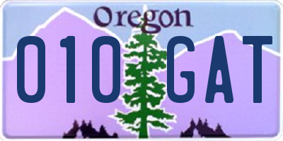 OR license plate 010GAT