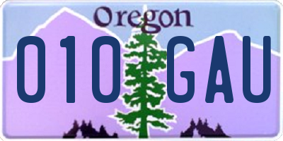 OR license plate 010GAU
