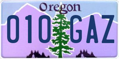 OR license plate 010GAZ