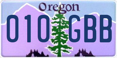 OR license plate 010GBB