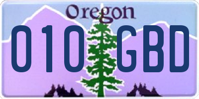OR license plate 010GBD