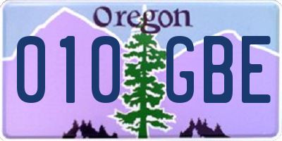 OR license plate 010GBE