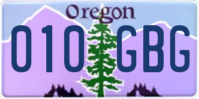 OR license plate 010GBG