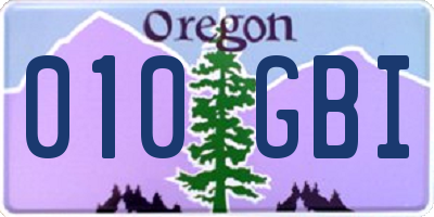 OR license plate 010GBI