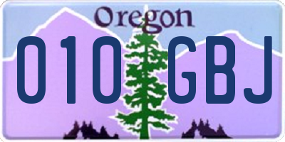 OR license plate 010GBJ