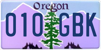 OR license plate 010GBK